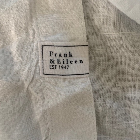 Frank & Eileen EILEEN Relaxed Button Up Shirt in Classic Linen White Lagenlook - Picture 13 of 14